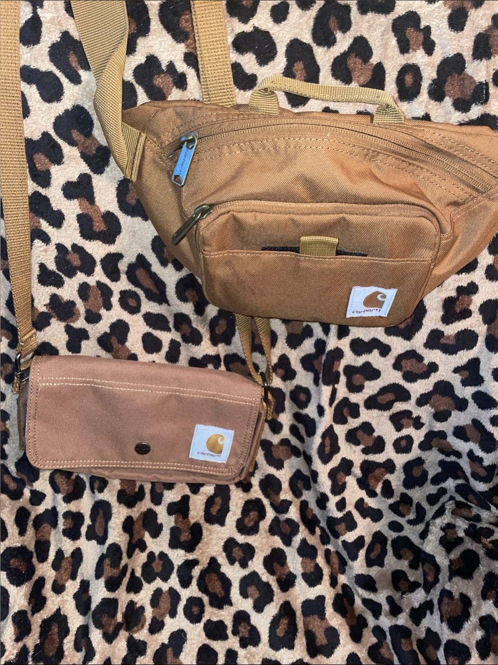 Two Carhartt Tan Canvas Waist Pack